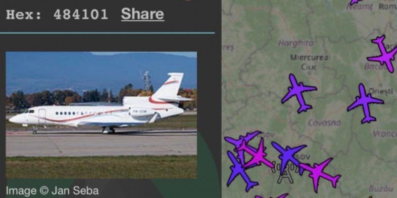 Rinat Akhmetov's plane on Feb. 13 (Photo: Ukrayinska Pravda)