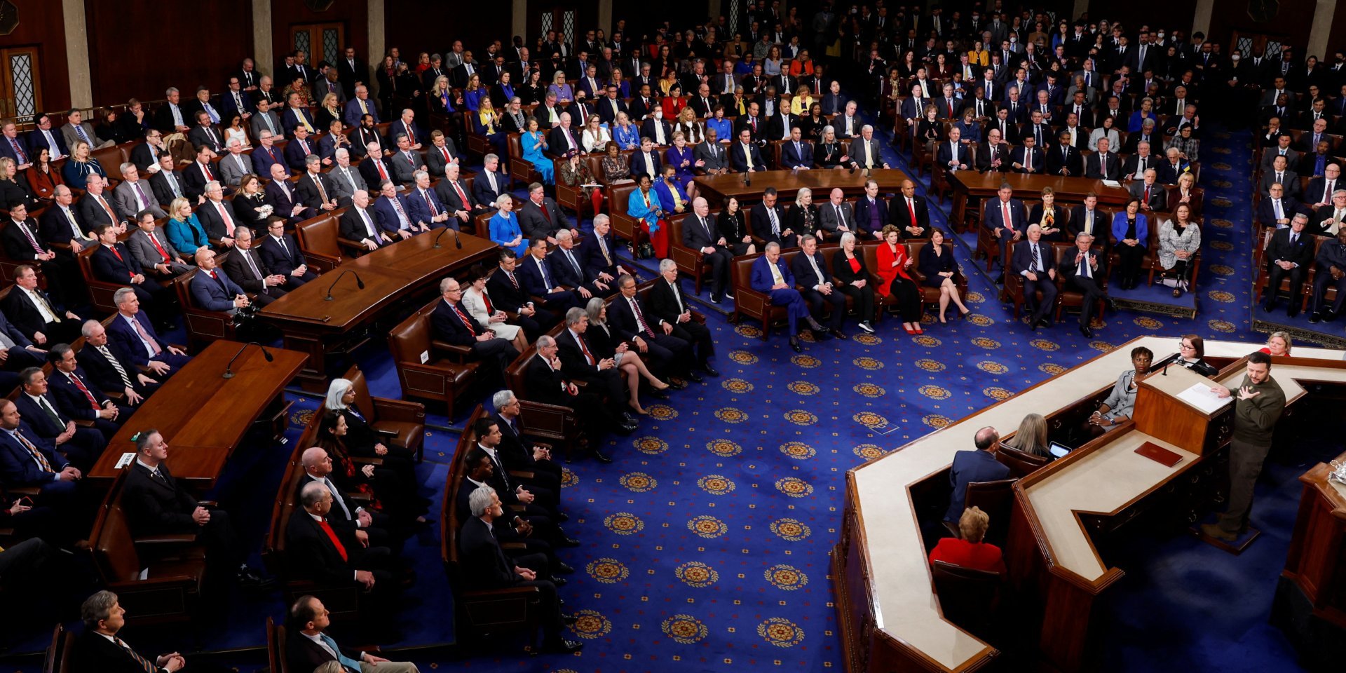 Zelenskyy was given a standing ovation (Photo: REUTERS/Jonathan Ernst)