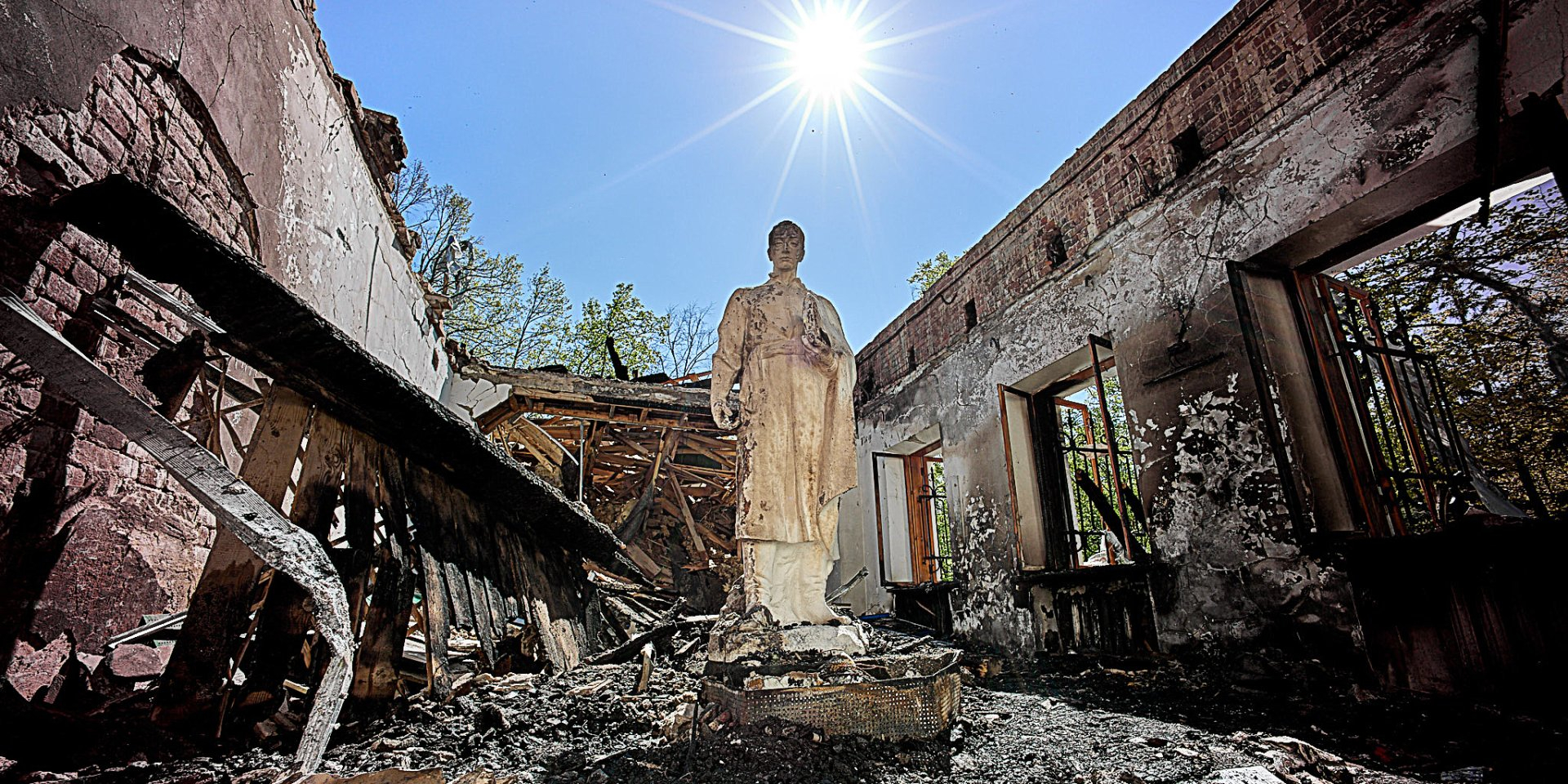 The Skovoroda museum destroyed by the Russians in the village of Skovorodynivka in Kharkiv Oblast in May 2022 (Photo: @Cергій Козлов/Український інститут)