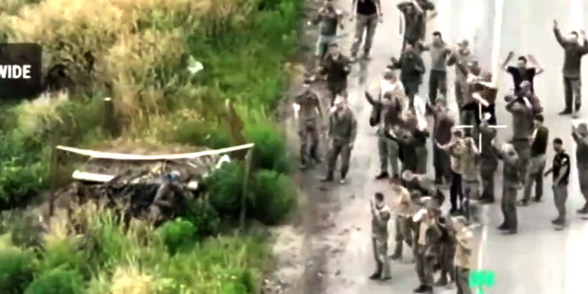 The video shows about 40 captured Russians (Photo: Video screenshot UKikaski/X)