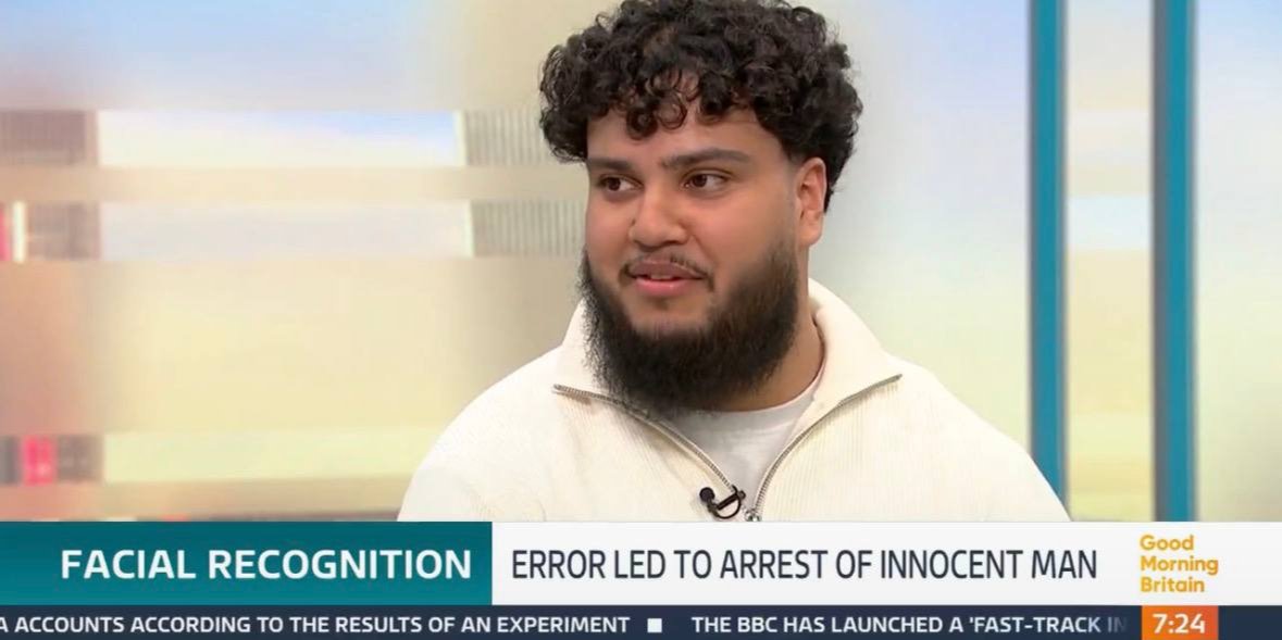 Поліцейські через помилку ШІ затримали не&nbsp;ту&nbsp;людину (Фото: Good Morning Britain/Х/Скриншот)