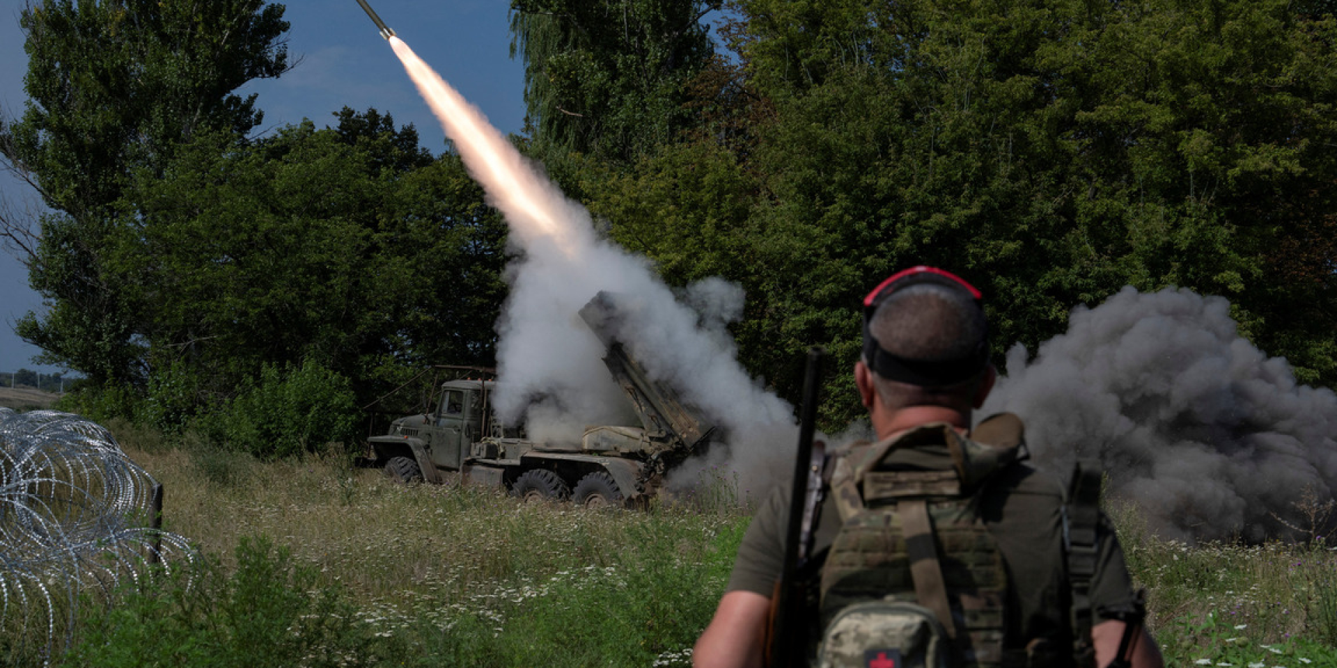 Українські військові ведуть вогонь з&nbsp;РСЗВ Град неподалік від Краматорська, 4 серпня 2026 року (Фото: Iryna Rybakova/Press Service of&nbsp;the 93rd Kholodnyi Yar Separate Mechanized Brigade via REUTERS)