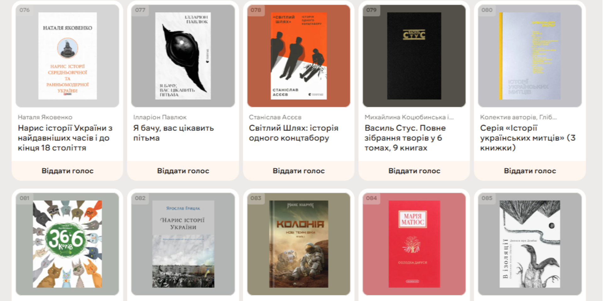 Українці обирають 35 знакових видань Незалежності (Фото: скріншот/MEGOGO BOOKS)