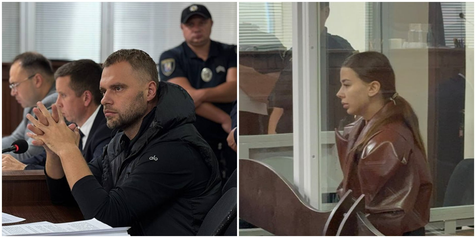 Ключові фігуранти справи в&nbsp;суді під час обрання їм запобіжного заходу: «Канцлер» Сергій Кропива і «Муза» Єлизавета Івахненко (Фото: Суспільне)