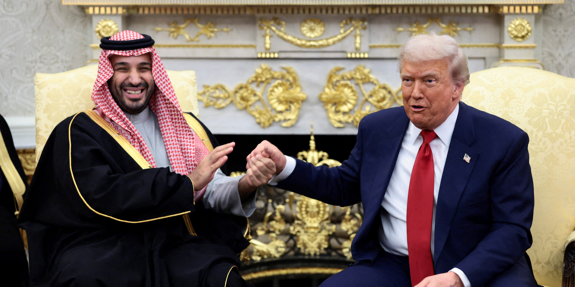 Президент США Дональд Трамп та&nbsp;кронпринц Саудівської Аравії Мохаммед бін Салман у&nbsp;Вашингтоні, 18 листопада 2025 року (Фото: REUTERS/Evelyn Hockstein)