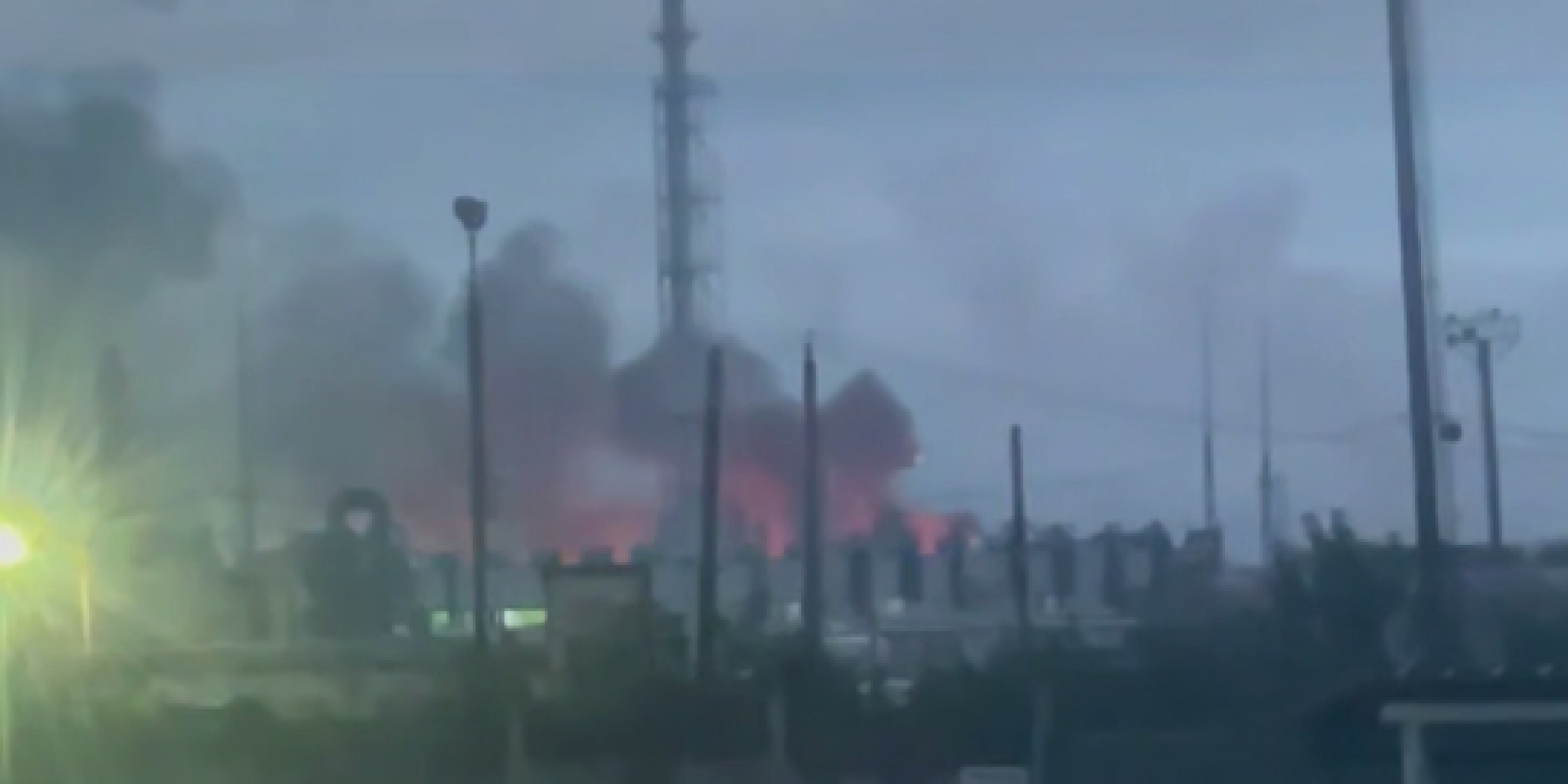 Smoke over Taganrog after an overnight drone attack on Sept. 12, 2026. (Photo: Russian media)