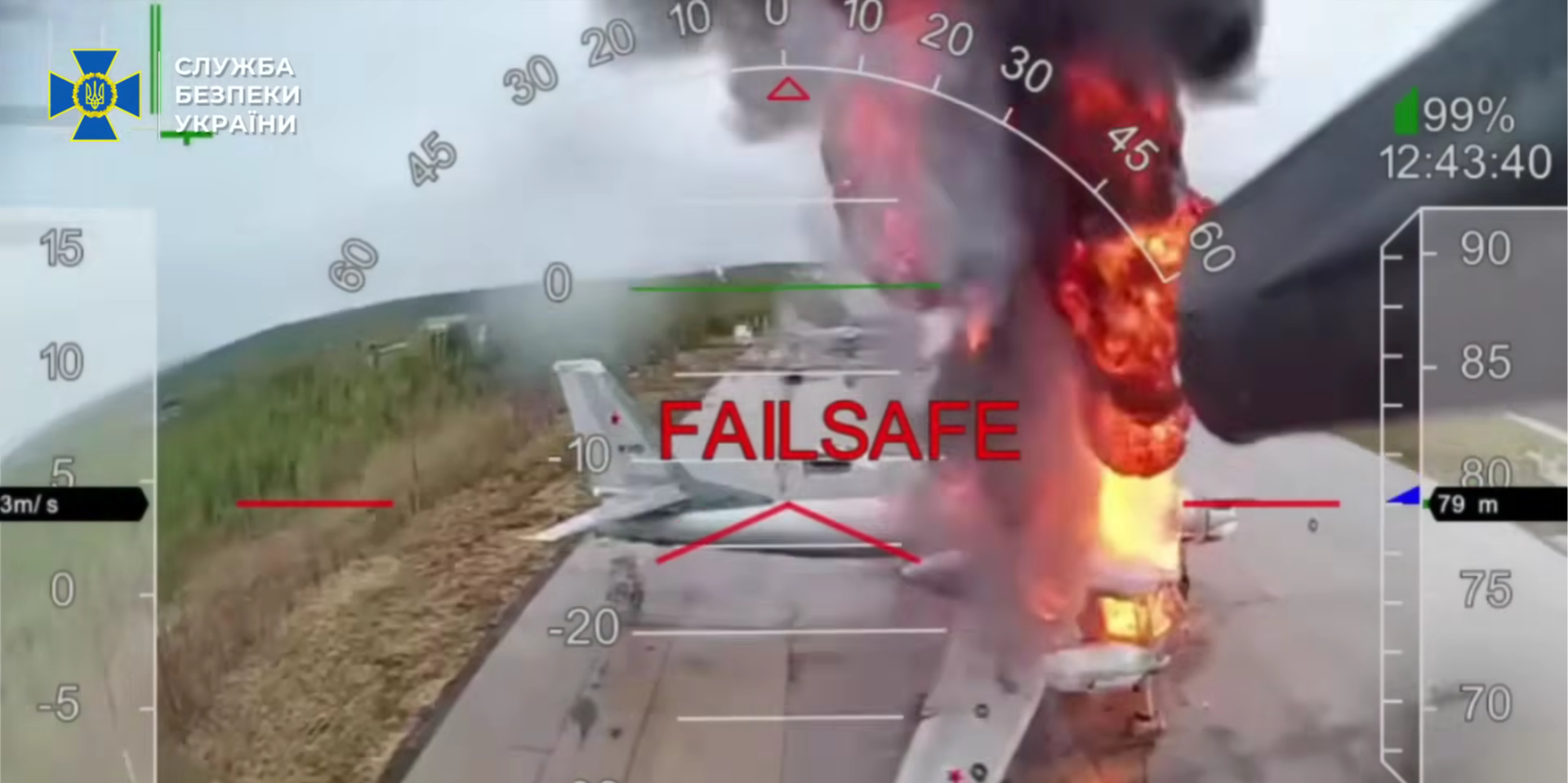 Russian aircraft were struck during the SBU's Cobweb Operation (Photo: Security Service of Ukraine / YouTube / Screenshot)