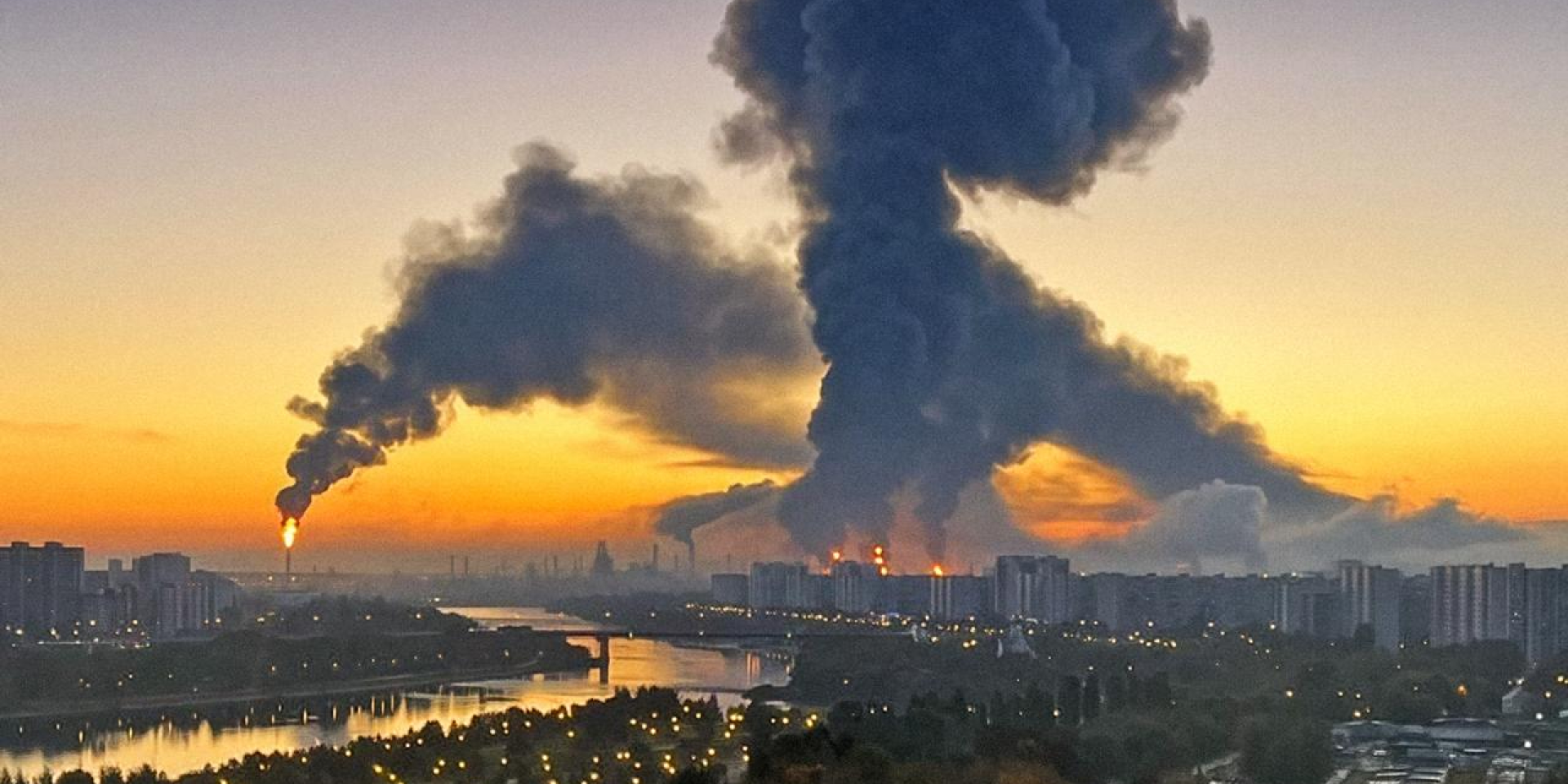 Fire at the Moscow Oil Refinery following an attack by the Ukrainian Defense Forces on September 20 (Photo: Ministry of Defense of Ukraine / Telegram)