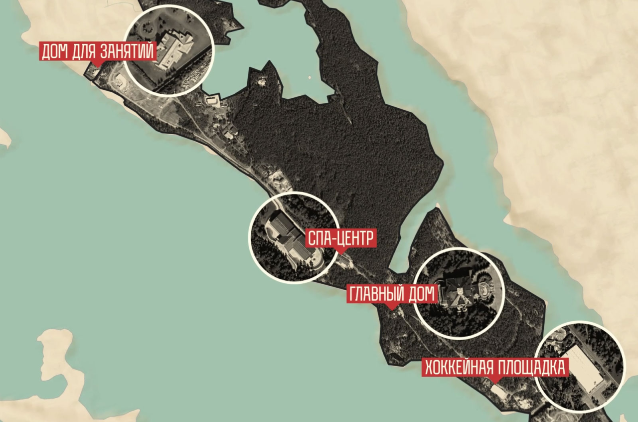 Putin's residence map in Valdai (Фото: Dossier)